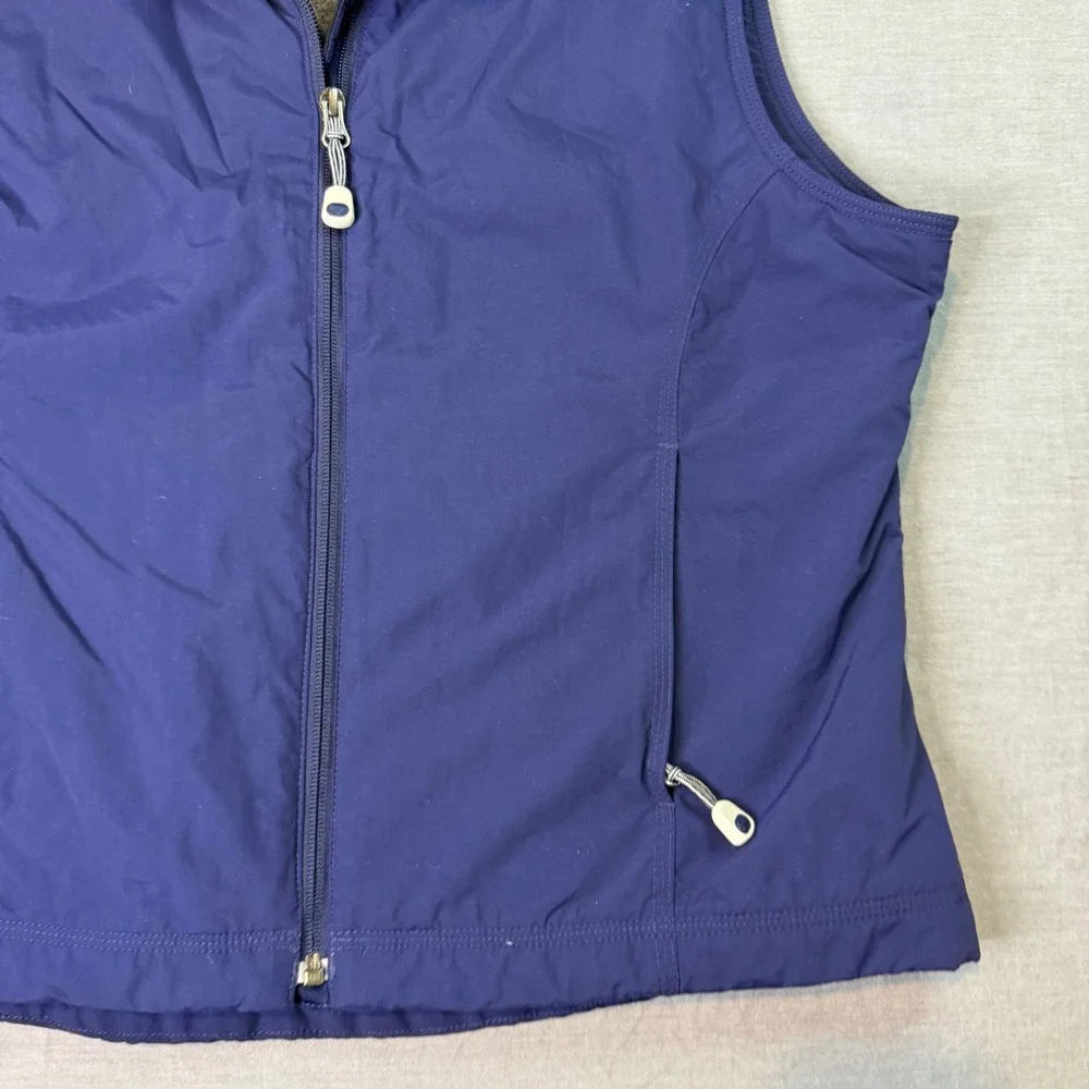 L.L. Bean Full Zip Fleece‎ Lined Vest Womens Large Blue Excellent 228950